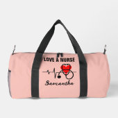 ラブナースハート聴診器デザイン ダッフルバッグ (裏面)