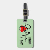 ラブナースハート聴診器デザイン ラゲッジタグ (正面縦)