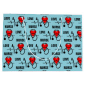 ラブナースハート聴診器デザイン ラージペーパーバッグ (裏面)