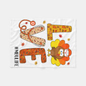 ラブナースライフ秋Mbuナースターキーサンクスギビング フリースブランケット (正面(横))