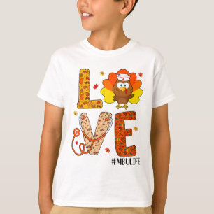 ラブナースライフ秋Mbuナースターキーサンクスギビング Tシャツ