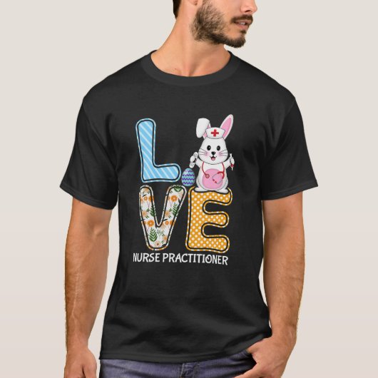 ラブナース実践者バニー聴診器イースターE Tシャツ (正面)