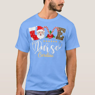 ラブナース心サンタクロースとキャンディーケーンヌル Tシャツ