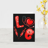 ラブナース聴診器注射器ハッピー バレンタインズデー カード (黄色い花)