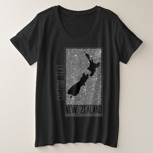 ラブニュージーランドカントリーダークグレーアイアンサンドビーチ プラスサイズTシャツ (デザイン正面)