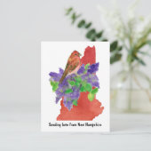 ラブニューハンプシャーパープルフィンチ薄紫 ポストカード (スタンド正面)