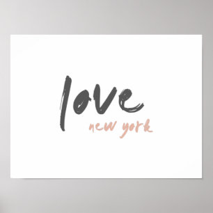 ラブニューヨーク NYC USAワンドルストモダンピンク ポスター