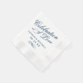 ラブネイビーブルーズモノグラム結婚のお祝い 縁ありカクテルナプキン (角)