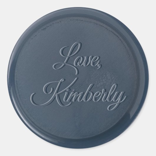 ラブネイビーブルーワックスシール付き ラウンドシール (正面)