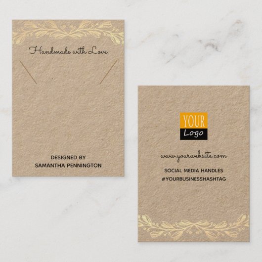 ラブネックレスで手作り、プロダクトカードを展示 名刺 (正面/裏面)