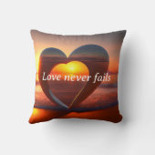 ラブネフェル装飾用クッションハートビーチサンセット クッション (裏面)