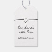 ラブネームで手作りハートありがとうつるラベル ギフトタグ (正面)