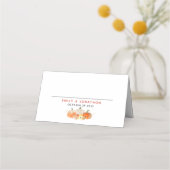 ラブネームズのキラキラしたカボチャ結婚の秋 プレイスカード (正面)