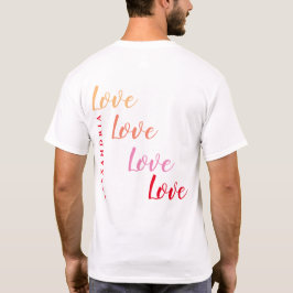 ラブネームパーソナライズされたバックアンドポケットデザイン Tシャツ