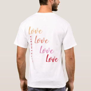 ラブネームパーソナライズされたバックアンドポケットデザイン Tシャツ