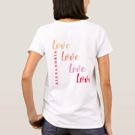 ラブネームパーソナライズされたバックデザイン Tシャツ
