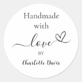 ラブネームブランドカラーの手作り ラウンドシール (正面)