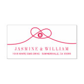 ラブノットサークルダブル幸中国のせ結婚の セルフインキングスタンプ (デザイン)