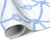 ラブノットブルーロープラッピング紙 ラッピングペーパー (ロールコーナー)