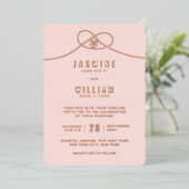 ラブノットユニオンダブル幸中国のせ結婚の 箔招待状 (立ち正面)