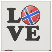 ラブノルウェー笑顔の国旗 ファブリック (クローズアップ)