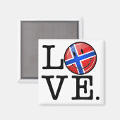 ラブノルウェー笑顔の国旗 マグネット (正面/裏面)