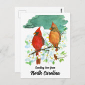 ラブノースカロライナ深紅色ドッグウッドの送信 ポストカード (正面/裏面)