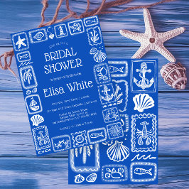 ラブノーツ フロム ザ シー ブライダルシャワー モダン カスタム 招待状