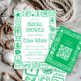 ラブノーツ フロム シー モダン カスタム QR ブライダルシャワー エンクロージャーカード