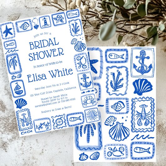 ラブノートザシーモダンブライダルシャワーカスタム 招待状