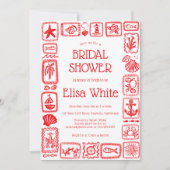 ラブノートズザシーブライダルシャワーモダンカスタム 招待状 (正面)