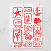 ラブノートズザシーブライダルシャワーモダンカスタム 招待状 (裏面)