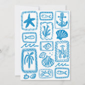 ラブノートズザシーブライダルシャワーモダンカスタム 招待状 (裏面)