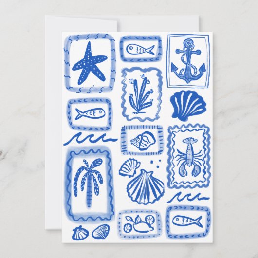 ラブノートズザシーブライダルシャワーモダンカスタム 招待状 (裏面)