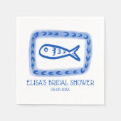 ラブノート海かわいい魚のカスタムブライダルシャワー スタンダードカクテルナプキン (正面)