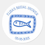 ラブノート海かわいい魚のカスタムブライダルシャワー ラウンドシール (正面)