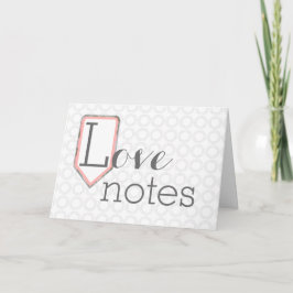 ラブノート |混合フォント |固定グレーの円 ノートカード