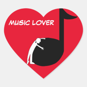 ラブノート – 男性が音楽ノート音楽愛好家 ハートシール