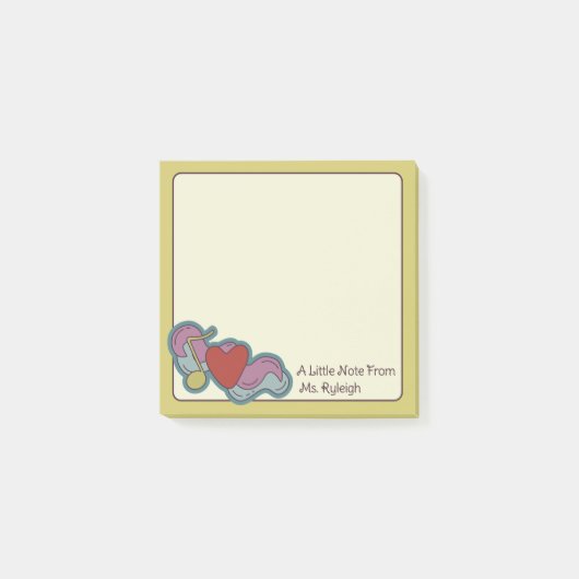 ラブノート: 音楽好きのための落書き 黄色 ポストイット (正面)