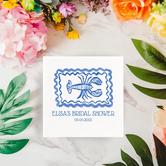 ラブノートfromシーロブスターカスタムブライダルシャワー スタンダードカクテルナプキン