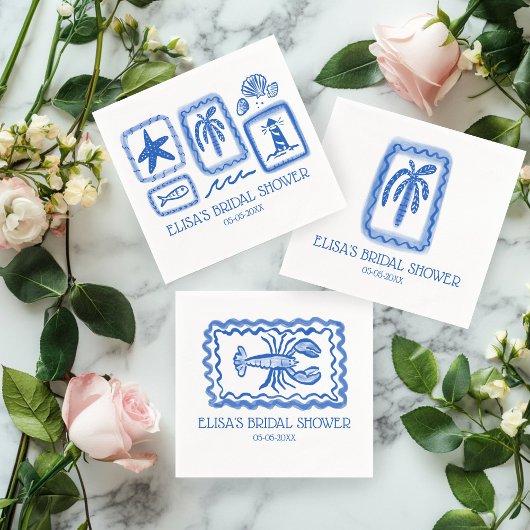 ラブノートfromシーロブスターカスタムブライダルシャワー スタンダードカクテルナプキン