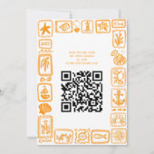 ラブノートSeaブライダルシャワーモダンカスタムQR 招待状 (裏面)