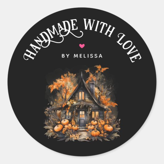 ラブハウスハロウィン幽霊のよく出るで手作り ラウンドシール (正面)