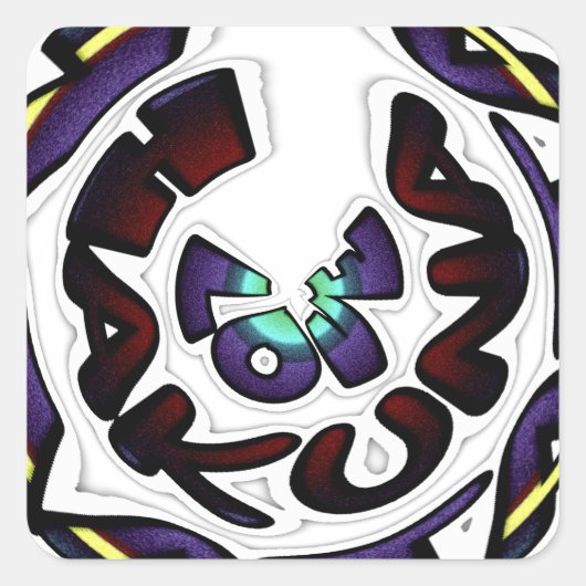 ラブハクナマタタアートプリント スクエアシール (正面)