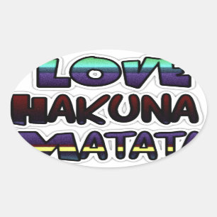 ラブハクナマタタギフト 楕円形シール