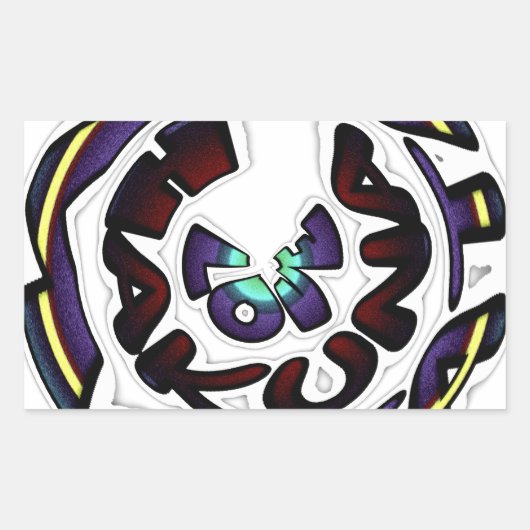 ラブハクナマタタラブギフト 長方形シール (正面)