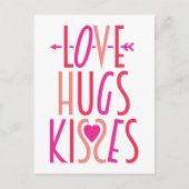 ラブハグキスズカワイトバレンタインデー ポストカード (正面)