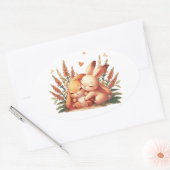 ラブハグ 楕円形シール (封筒)