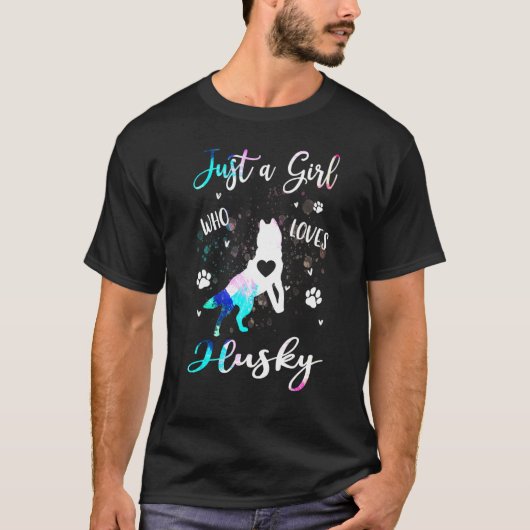 ラブハスキー絞り染め犬 Tシャツ (正面)