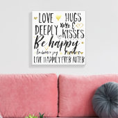 ラブハッピーハートXOXO キャンバスプリント (インサイチュ (リビング))